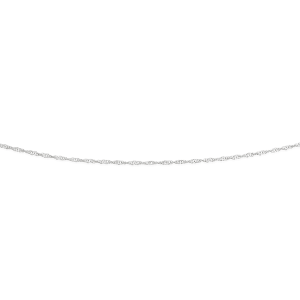 Silver 45cm Rhodium Singapore Rope Chain