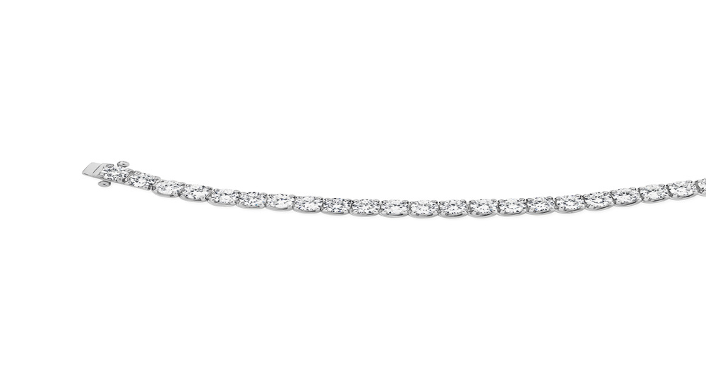 Silver 4mm Claw Set Cz Tennis Bracelet in White Angus & Coote
