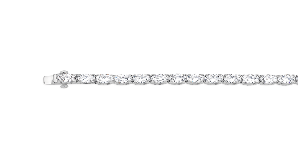 Silver 4mm Claw Set Cz Tennis Bracelet in White Angus & Coote