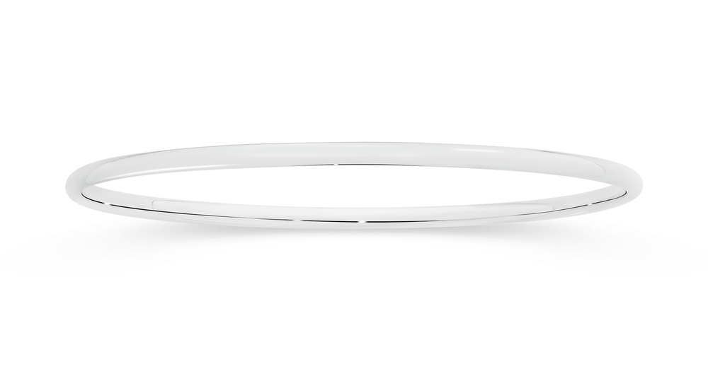 Silver 4x45mm Solid Children's Bangle | Angus & Coote