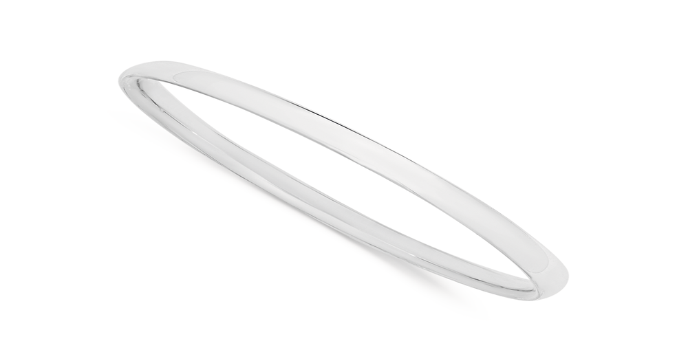 Silver 4x50mm Solid Children's Bangle | Angus & Coote