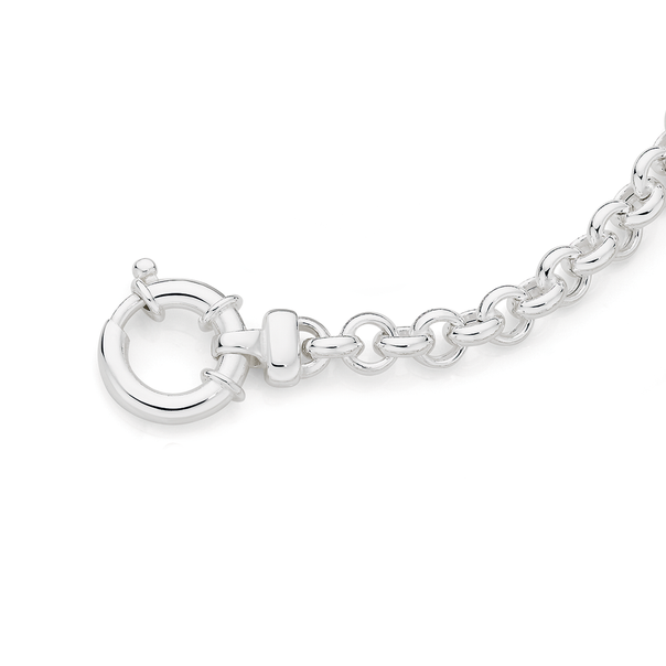 Silver 50cm Belcher Bolt Ring Necklace