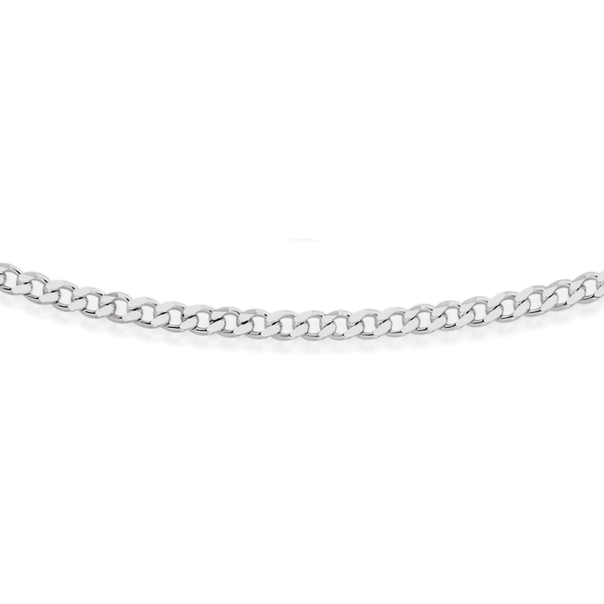 Silver 50cm Dia Cut Solid Curb Chain