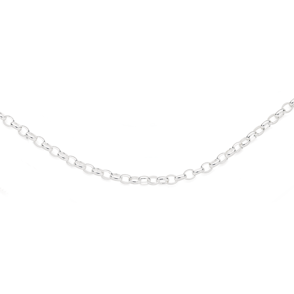 Silver 50cm Oval Belcher Necklace