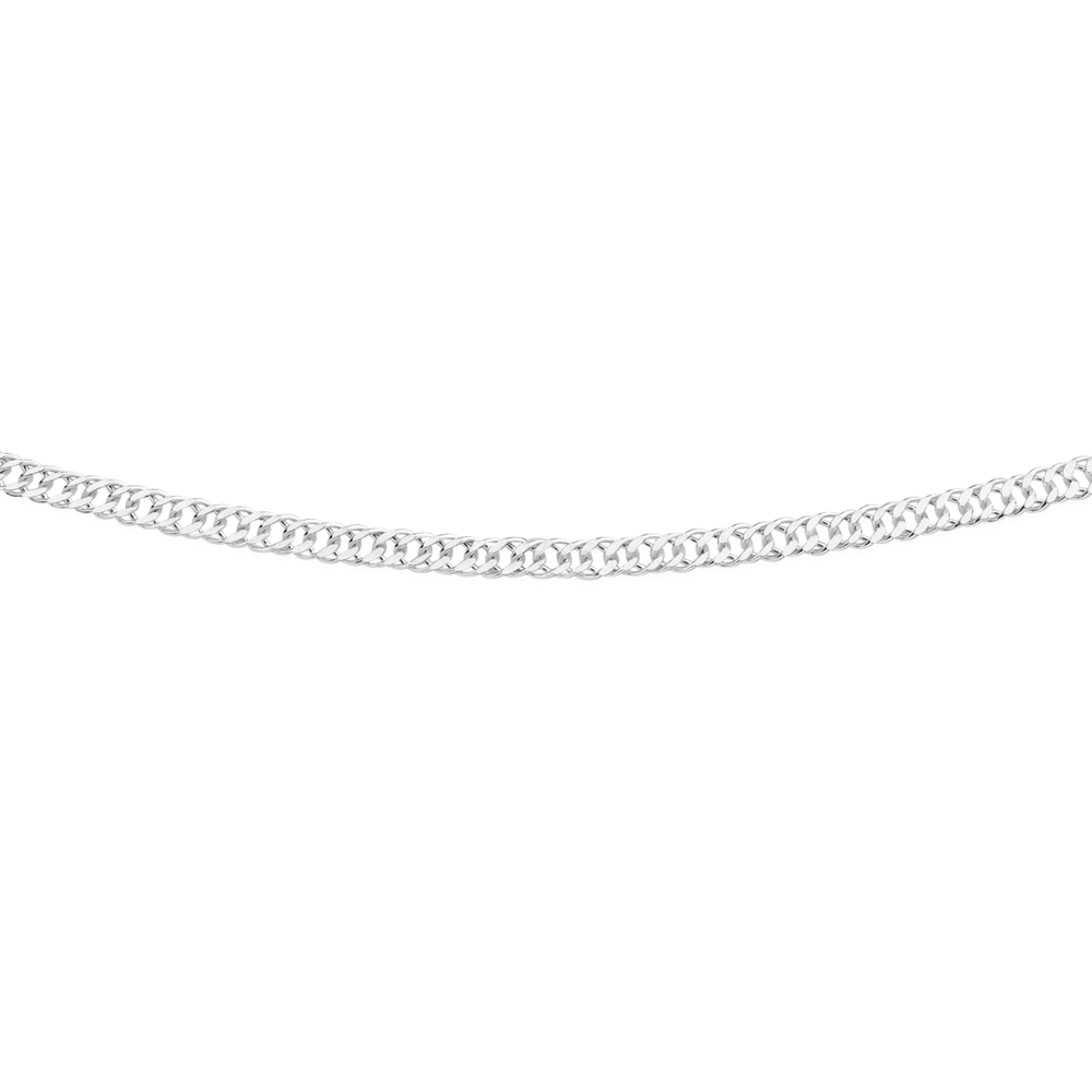 Silver 50cm Solid Double Curb Chain 