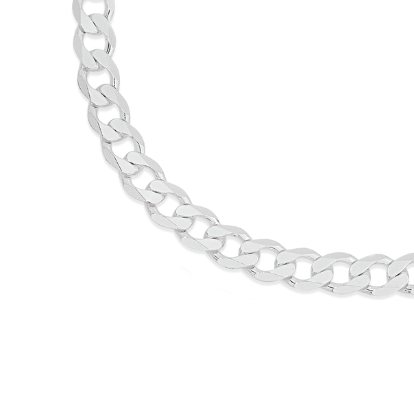 Silver 55cm Dia Cut Bevelled Curb Chain