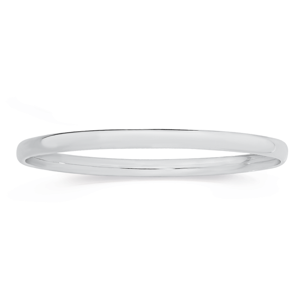 Silver 5mm 62mm Oval Comfort Fit Bangle