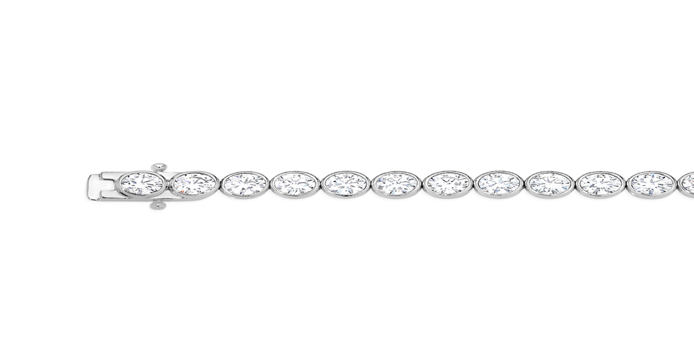 Silver 5mm Cz Bezel Tennis Bracelet in White Angus & Coote