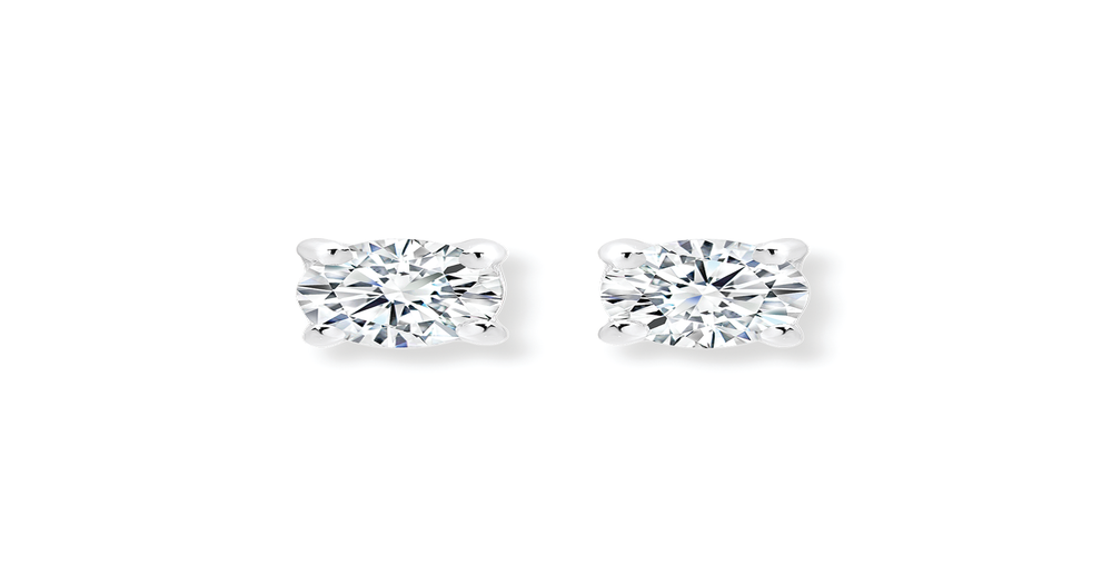 Silver 5mm Cz Stud Earrings in White Angus & Coote