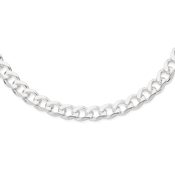 Silver 60cm Solid Curb Chain