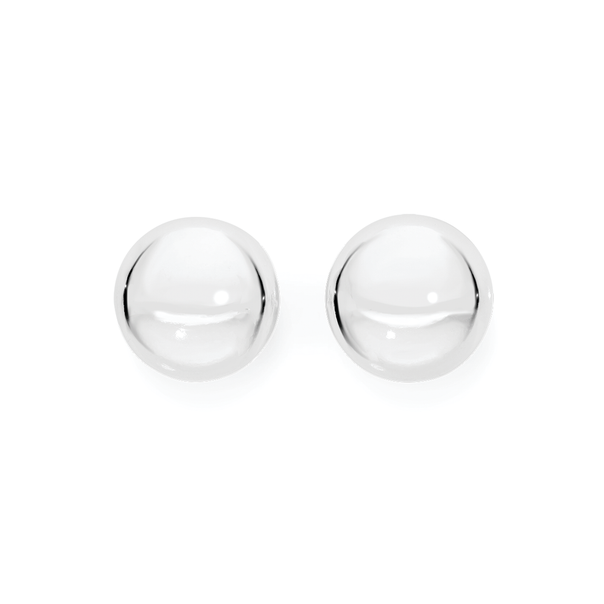 Silver 8mm Ball Stud Earrings