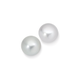 Silver 9 x 9.5mm Cultured Freshwater Pearl Button Pearl Earrings