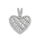 Silver Baguette CZ Fancy Heart Pendant