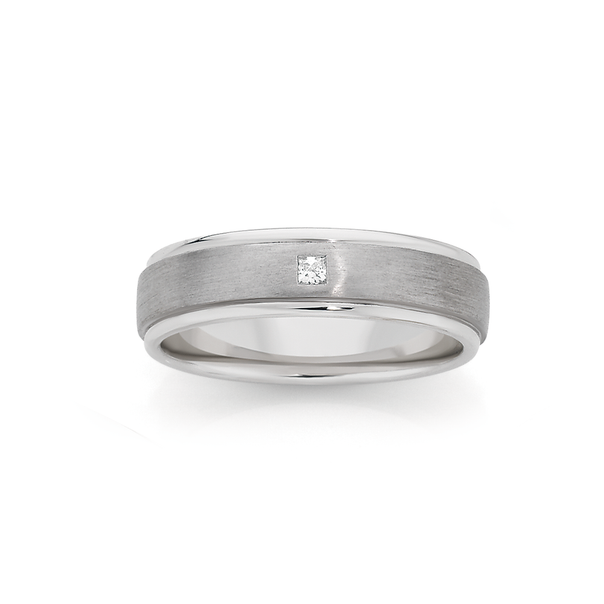 Silver Cubic Zirconia Satin Polish Ring