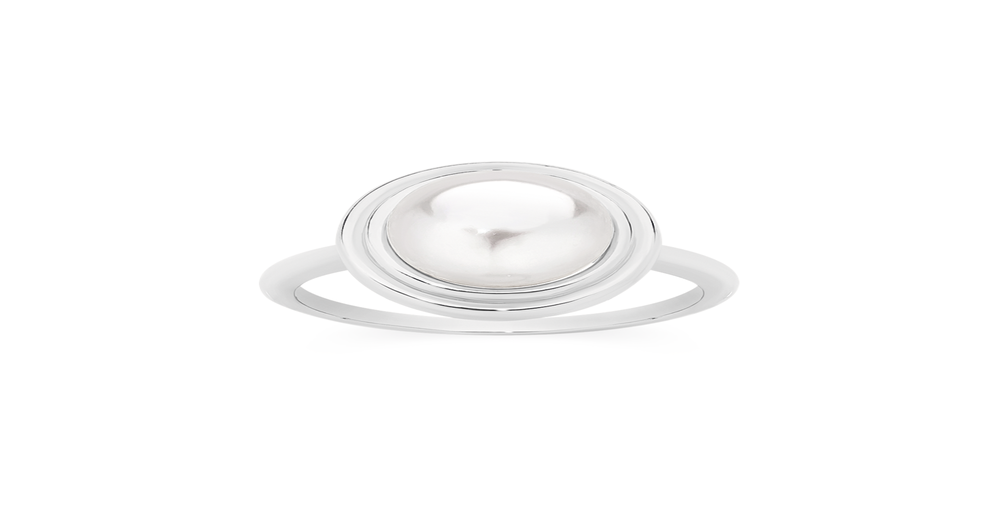Silver Cultured Freshwater Pearl Ring in White Angus & Coote