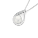 Silver & Cultured Freshwater Pearl With CZ Pendant