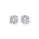 Silver CZ 6mm 4 Claw Round Stud Earrings