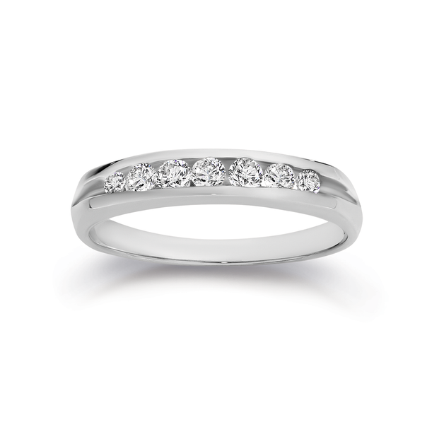 Silver CZ Channel Set Ring