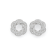 Silver CZ Circle Knot Stud Earrings