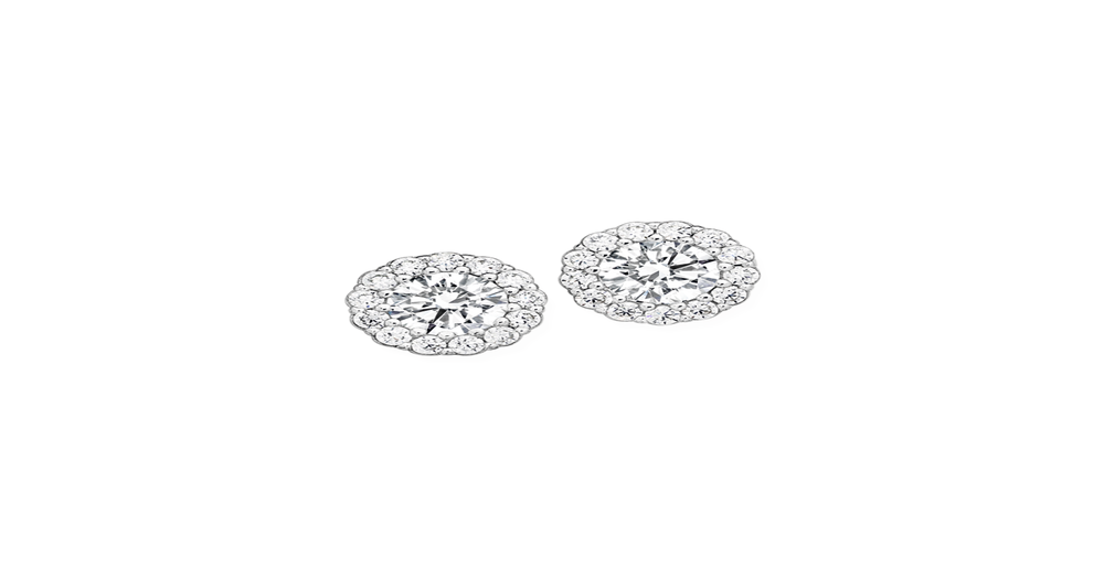 Silver Cz Cluster Stud Earrings in White | Angus & Coote