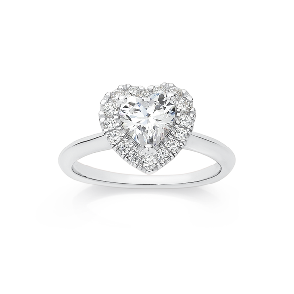 Silver CZ Heart Cluster Ring
