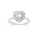 Silver CZ Heart Cluster Ring