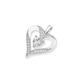 Silver CZ Heart In Pave CZ Frame Pendant