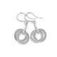 Silver CZ Interlocking Circle Earrings