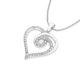 Silver CZ Loop Heart Pendant
