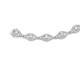 Silver CZ Marquise Link Bracelet