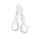 Silver CZ Open Pear Loop Drop Earrings
