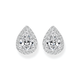 Silver CZ Pear Cluster Stud Earrings