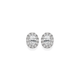Silver CZ Small Oval Cluster Earrings