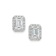 Silver CZ Small Rectangular Cluster Earrings