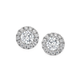 Silver CZ Small Round Cluster Earrings