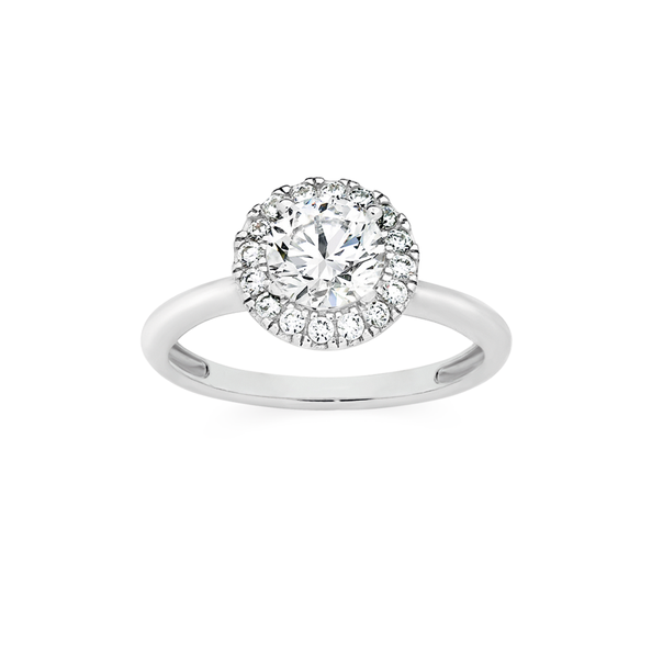 Silver CZ Small Round Cluster Ring