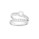 Silver CZ Solitaire & Channel Ring Set
