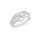 Silver CZ Triple Crossover Weave Ring