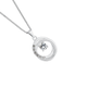 Silver Double Circle With CZ Pendant
