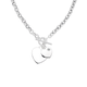Silver Double Heart Fob Bracelet With CZ