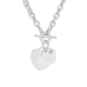Silver Double Heart Fob Necklet With CZ