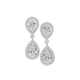 Silver Double Pear CZ Cluster Drop Earrings