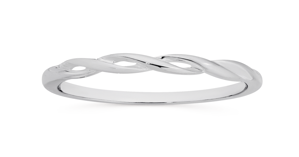 Silver Fine Open Twist Ring Angus & Coote