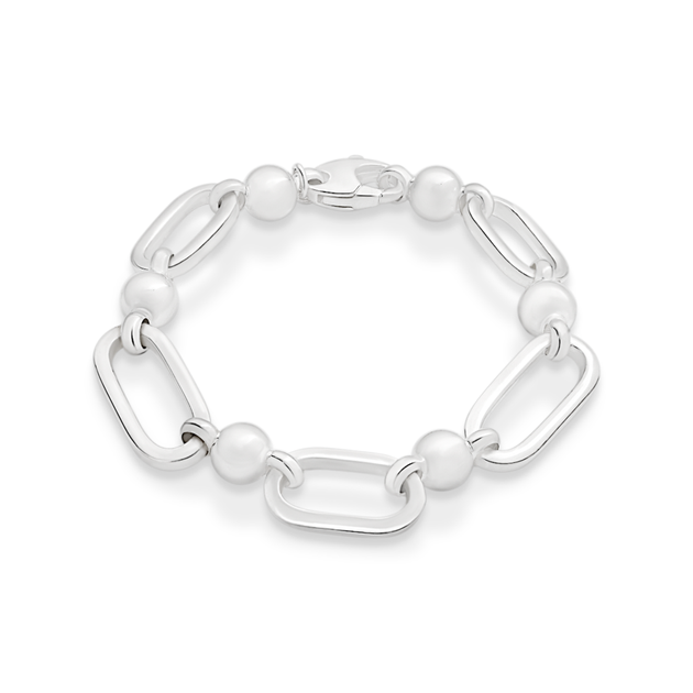 Silver Long Link & Ball Bracelet | Angus & Coote