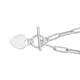 Silver Long Link Heart Fob Bracelet