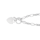 Silver Long Plus 3 Round Link Heart Fob Bracelet