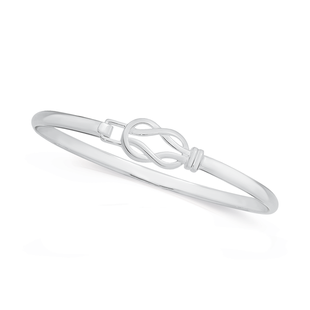 Silver Love Knot Hook-Top Bangle