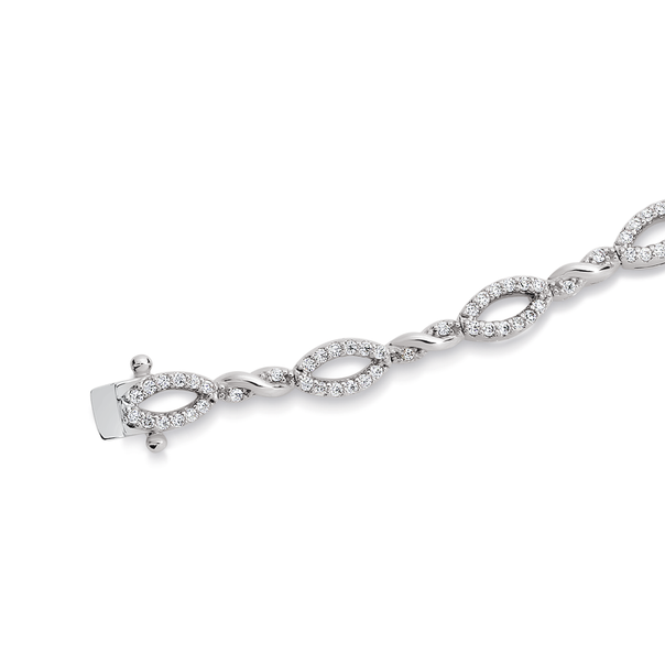 Silver Marquise CZ Twist Bracelet
