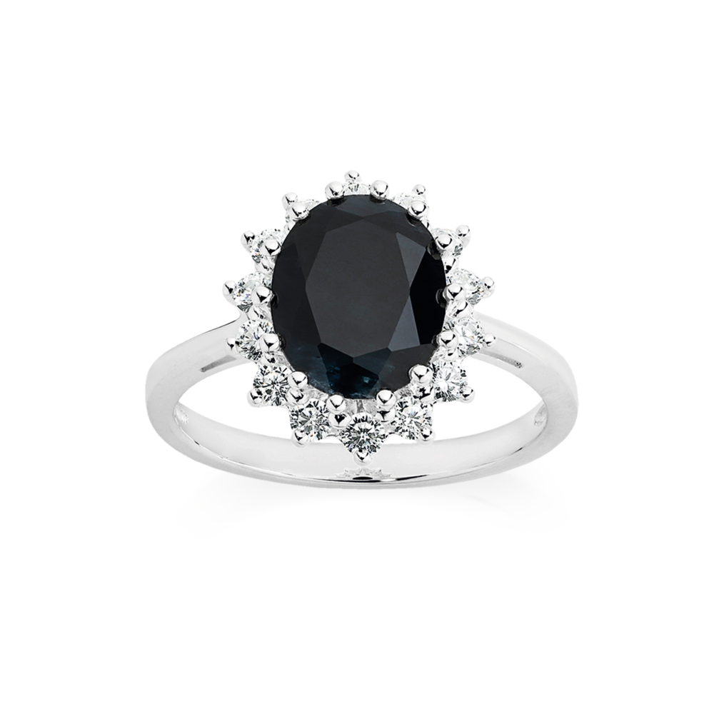 Black Sapphire & Diamond Claw Set Dress Ring by Michael Arthur - Michael  Arthur Diamonds