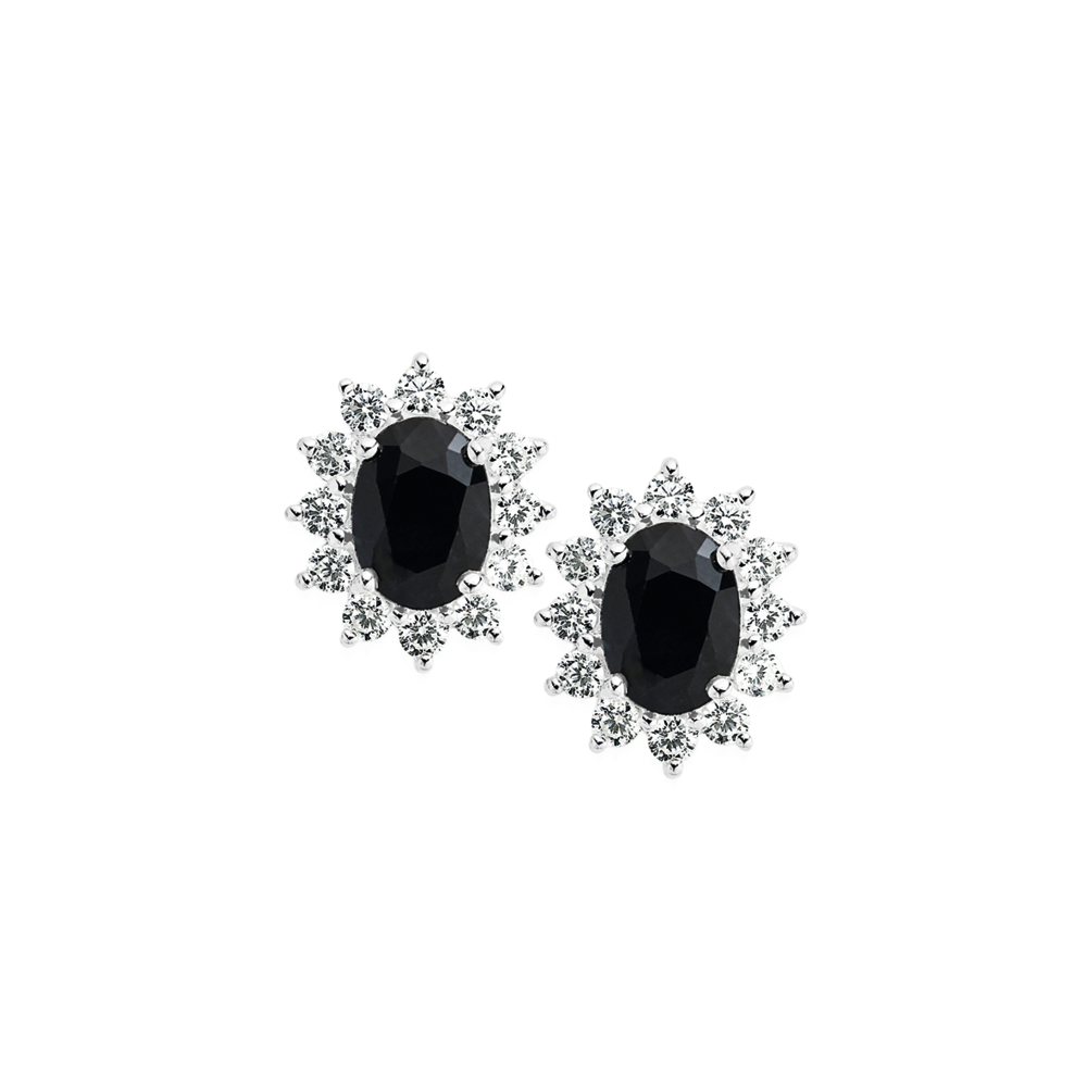 Hexagon sapphire studs by Caitlin Victoria | Finematter
